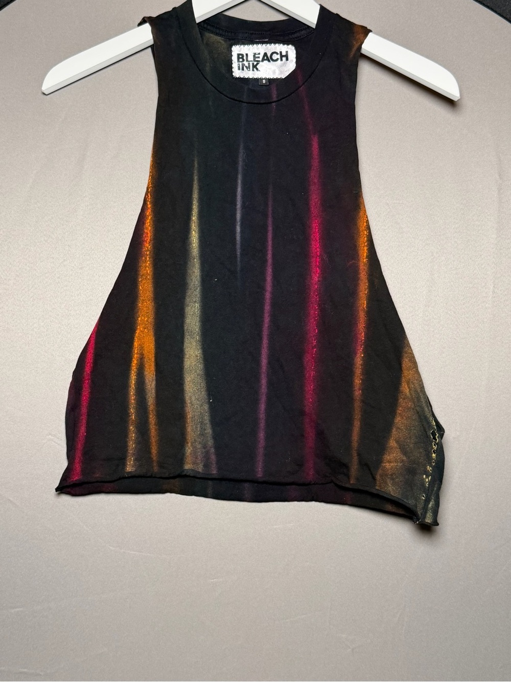 Women’s Black Crop Tank with Rainbow Stripes